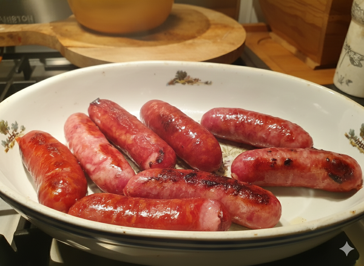 Photographie de la recette Recette traditionnelle des diots de Savoie au vin blanc