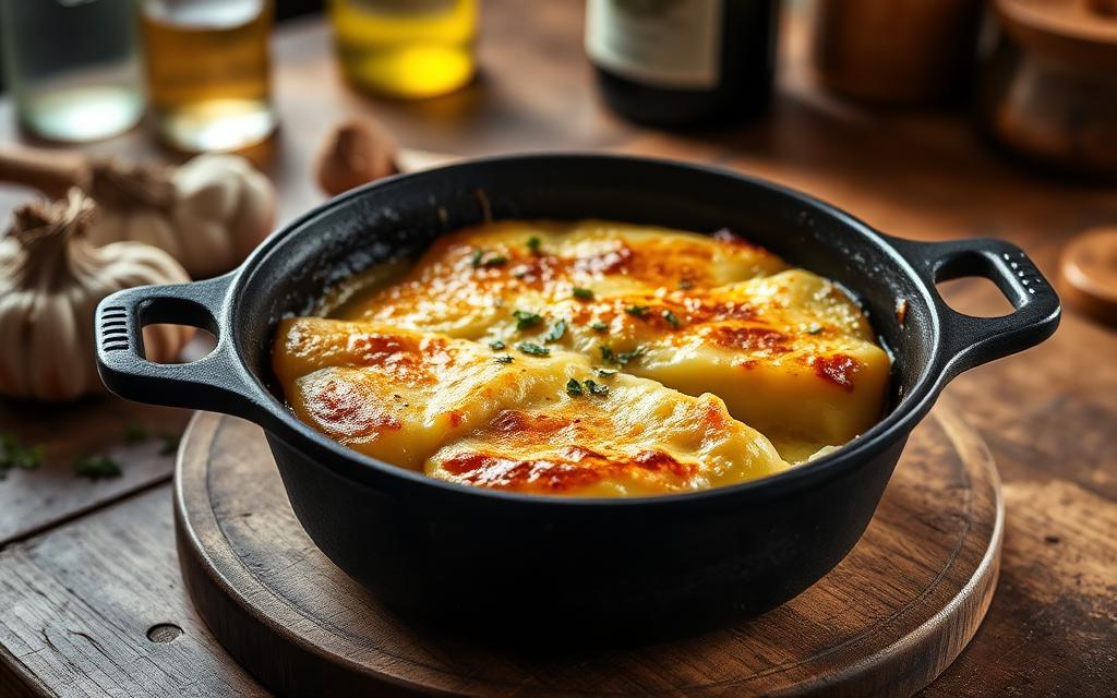 Photographie de la recette Recette de la reblochonnade au vin blanc et pommes de terre